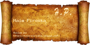Haim Piroska névjegykártya