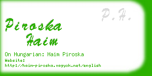 piroska haim business card